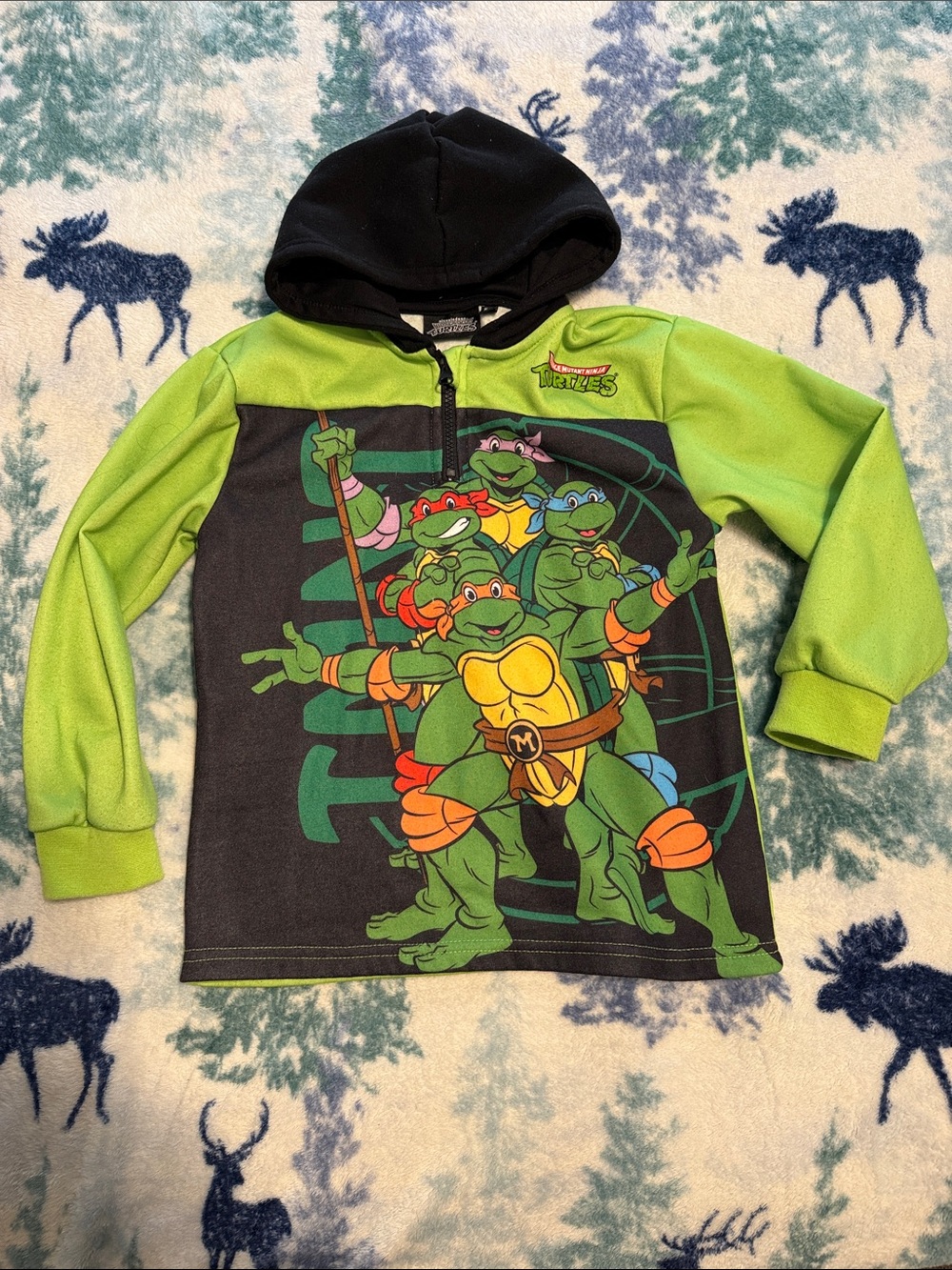 Nickelodeon Black & Green Teenage Mutant Ninja Turtles Hooded Top